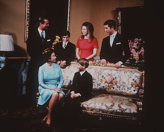 Prince Philip, Duke of Edinburgh, Queen Elizabeth II, Prince Andrew, Duke of York, Princess Anne, Princess Royal, Prince Charles, Prince of Wales and Prince Edward, Earl of Wessex. (Photo by Anwar Hussein/WireImage)