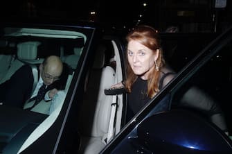 BGUK_2319201 - London, UNITED KINGDOM - * PICTURES TAKEN ON THE 17/02/2022 * Celebrities attend the star studded legendary British Actress Joan Collins and Percy Gibson Wedding Anniversary at Claridges Hotel in London.  Pictured: Sarah Ferguson - Sarah, Duchess of York BACKGRID UK 22 FEBRUARY 2022 BYLINE MUST READ: BLITZ PICTURES / BACKGRID UK: +44 208 344 2007 / uksales@backgrid.com USA: +1 310 798 9111 / usasales@backgrid.com * UK Clients - Pictures Containing Children Please Pixelate Face Prior To Publication *