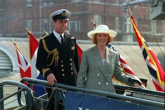 File photo dated 15/4/1991 of the Duke and Duchess of York boarding HMS Cambeltown at Portsmouth Harbour prior to a day's sailing in the channel with the Queen and the Duke of Edinburgh. The Queen's Annus Horribilis speech at Guildhall on 24 November, 1992, marking 40 years on the throne, followed a year which had seen the Prince and Princess of Wales at war, the Duke and Duchess of York separated, Princess Anne divorced, Windsor Castle went up in flames and the publication of Andrew Morton's book: 'Diana: Her True Story'. In December the Prince and Princess of Wales formally separated. Issue date: Thursday September 8, 2022.