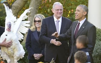 Barack Obama pardons turkeys in the White House