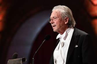 Austrian author and co-laureate of the 2019 Nobel Prize in Literature Peter Handke gives a speech during a royal banquet to honour the laureates of the Nobel Prize 2019 following the Award ceremony on December 10, 2019 in Stockholm, Sweden. (Photo by Jonathan NACKSTRAND / AFP) (Photo by JONATHAN NACKSTRAND/AFP via Getty Images)
