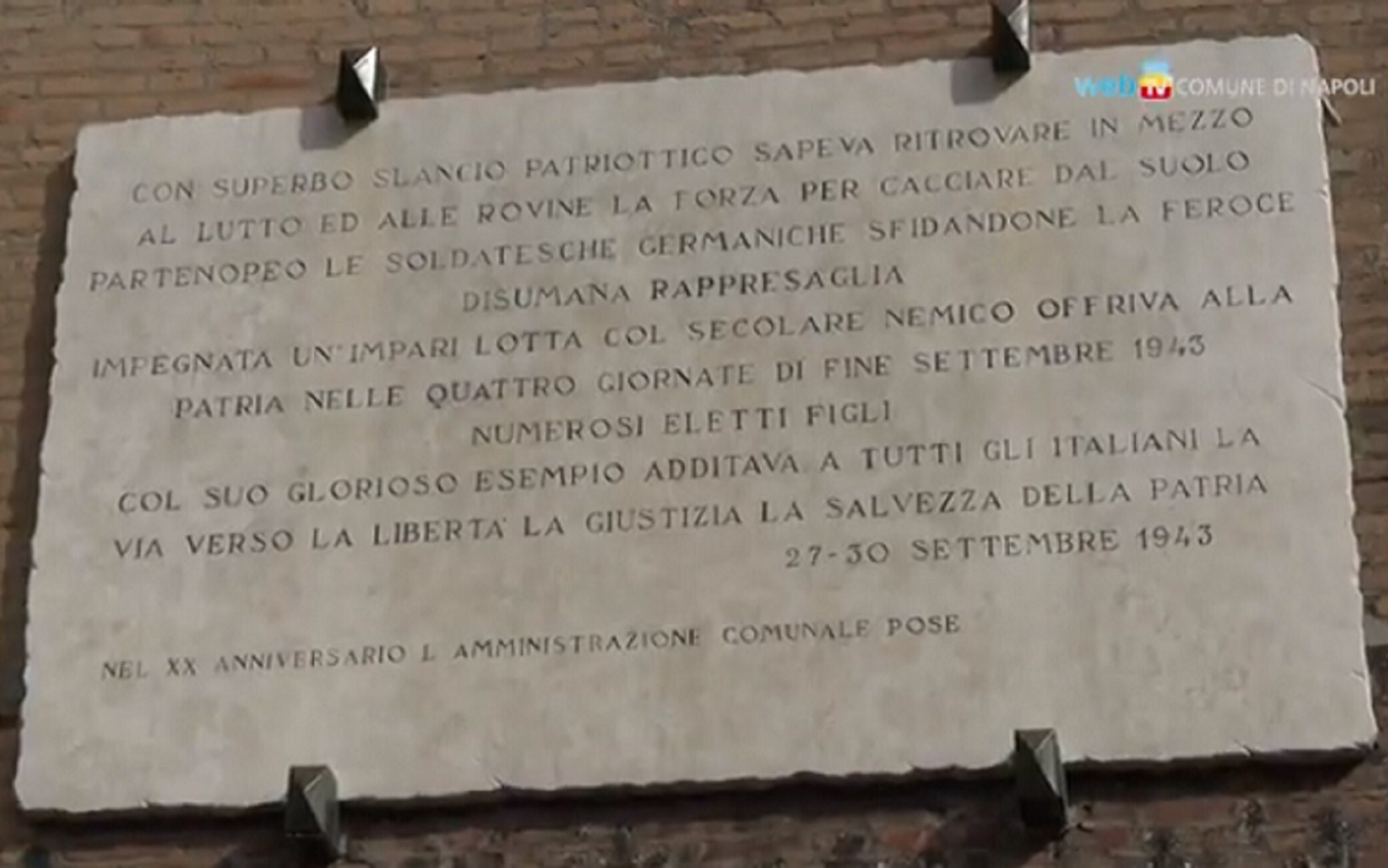 La lapide restaurata