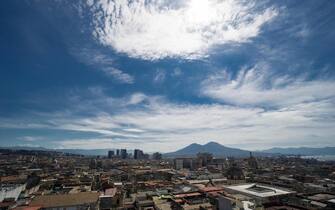 Un percorso nel Duomo di Napoli tra affreschi restaurati e la panoramica dei tetti  del centro storico di  Napoli ,27 Giugno 2018 ANSA/CESARE ABBATE 