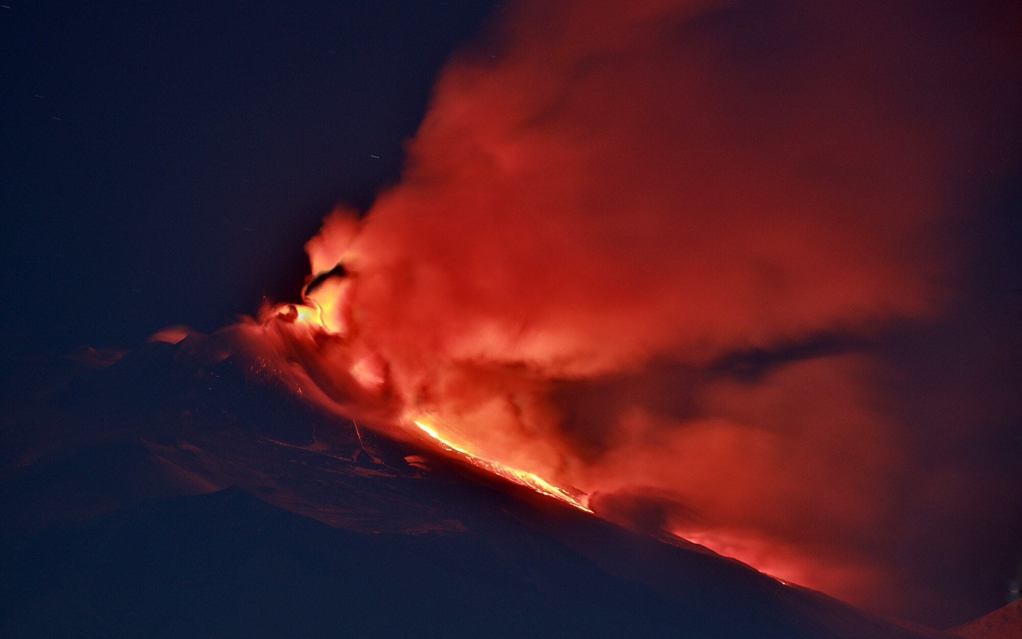 L'Etna ieri sera