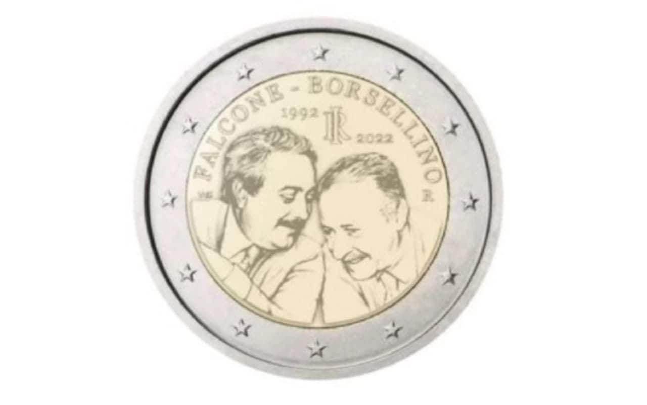 La moneta da 2 euro dedicata a Giovanni Falcone e Paolo Borsellino