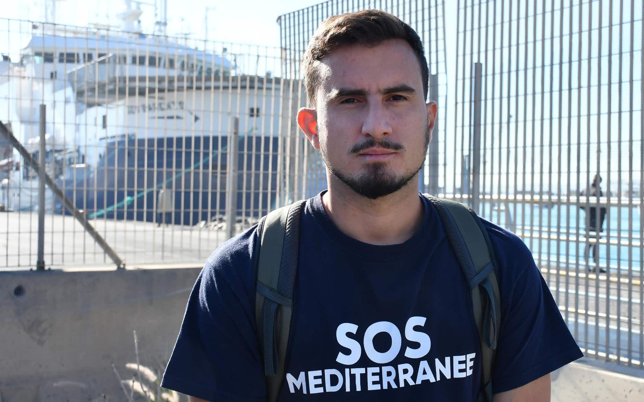 Francesco Creazzo, spokesman of Sos Mediterranee, the ship berthed in the port of Catania, 7 November 2022. ANSA/ORIETTA SCARDINO