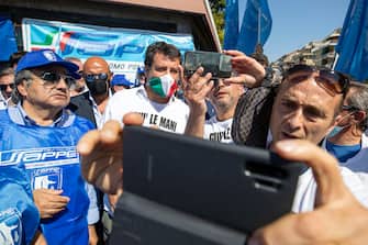 Federal Secretary of Italian party 'Lega ' Matteo Salvini leads a rally during an event organized by penitentiary police, in Rome, Italy, 25 June 2020
ANSA / MASSIMO PERCOSSI
