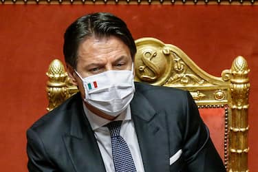 Italian Premier, Giuseppe Conte, at the Senate during a debate on further measures to combat the spread of Covid-19, Rome, Italy, 28 July 2020. ANSA/FABIO FRUSTACI