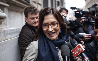 ROME, ITALY - APRIL 04: Mariastella Gelmini, of Forza Italia political party, arrives at Palazzo Grazioli for a meeting of Forza Italia during the first day of consultations of political parties for the formation of the new government on April 4, 2018 in Rome, Italy. (Photo by Antonio Masiello/Getty Images)