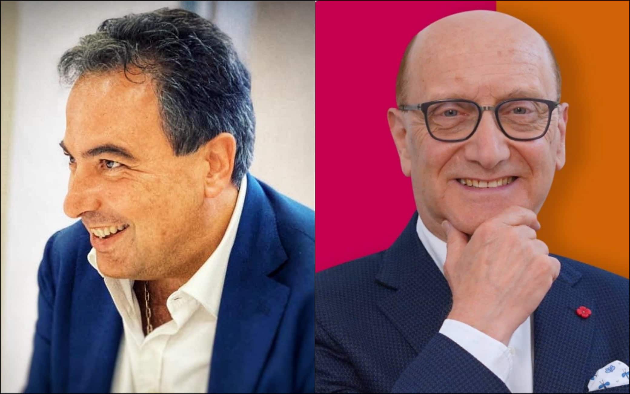 Il candidato di centrodestra Fabrizio Di Stefano e quello di centrosinistra Pietro Diego Ferrara