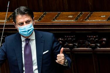 Italian Prime Minister Giuseppe Conte to the Chamber of Deputies during the urgent information on the Prime Ministerial Decree (DPCM), containing further measures to combat the spread of the COVID-19 epidemic, Rome, Italy, 29 October 2020. ANSA/ANGELO CARCONI