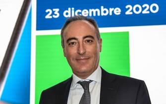 Conferenza stampa di presentazione del piano vaccinazione per il covid-19 alla Regione Lombardia L'assessore al Welfare della Regione Lombardia Giulio Gallera in conferenza stampa per presentare la campagna vaccinale anti-Covid in Regione, Milano, 23 dicembre 2020.
ANSA/ MATTEO CORNER