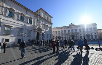 Attesa al Quirinale del presidente del Consiglio, Giuseppe Conte, Roma, 26 gennaio 2021.  ANSA/ ETTORE FERRARI