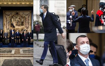 Nuovo governo Draghi, dal trolley agli applausi: le foto più curiose