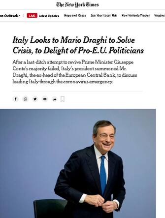 Rassegna stampa dei giornali internazionali dopo la formazione del Governo Draghi. ANSA