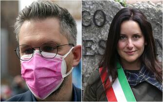 Matteo Lepore, candidato per il Pd a Bologna, e Isabella Conti, in corsa da indipendente per la stessa carica