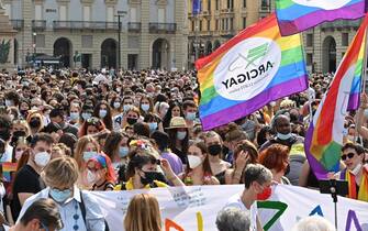 Manifestazione Pride 'Per la legge Zan e molto di più: non un passo indietro', 5 giugno 2021 ANSA/ALESSANDRO DI MARCO