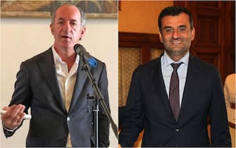 Il presidente della Regione Veneto Luca Zaia e il sindaco di Bari Antonio Decaro in un composite