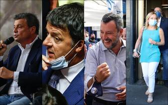 Carlo Calenda, Matteo Renzi, Matteo Salvini e Giorgia Meloni