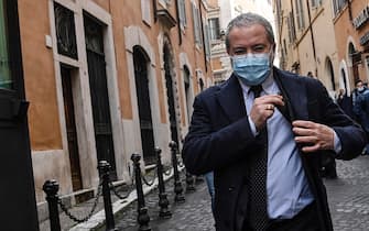 Claudio Borghi, deputato della Lega, a Montecitorio, Roma, 4 febbraio 2021. ANSA/RICCARDO ANTIMIANI
