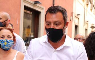 Matteo Salvini oggi a Città di Castello dove è stato presentato il candidato alle prossime elezioni comunali. Tra le foto anche 2 del candidato Roberto Marinelli 