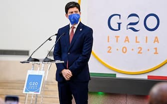 Roberto Speranza, Italian Minister of Health, during the final press conference at the G20 Health MinistersÕ Meeting in RomeÕs Capitol, Italy, 6 September 2021. ANSA/RICCARDO ANTIMIANI