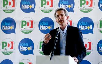 Il  ministro dell'Università Gaetano Manfredi alla conferenza del Pd di Napoli organizzata nell'area dell' Ippodromo di Agnano, 11 luglio 2020
ANSA / CIRO FUSCO