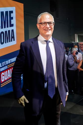 Roberto Gualtieri, the center-left candidate for Mayor of Rome, reacts while waiting for the outcome of the municipal election, in Rome, Italy, 04 October 2021. Rome, Milan, Naples, Turin and Bologna held municipal elections to elect new mayors and city councils on 03 and 04 October. Roma, 4 Ottobre 2021. ANSA/GIUSEPPE LAMI