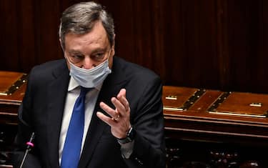 Italian Prime Minister Mario Draghi reports to the Lower House ahead of this week's European Council summit, Rome, Italy, 15 December 2021. ANSA/RICCARDO ANTIMIANI