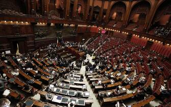 Aula della Camera in seduta comune durante la terza votazione per l'elezione del Presidente della Repubblica, Roma 30 Gennaio 2015. ANSA/GIUSEPPE LAMI