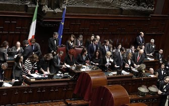 Un momento della riunione del Parlamento in seduta comune durante il quarto scrutinio per l'elezione del Presidente della Repubblica, Roma 31 Gennaio 2015. ANSA/GIUSEPPE LAMI