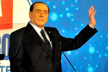 NAPOLI, ITALY - 2022/05/21: Silvio Berlusconi Former President of the Council of Ministers of the Italian Republic, during the Forza Italia party event "Italy of the Future, the uniting force" which was held at the Palacongressi of the Mostra dOltremare in Naples. (Photo by Vincenzo Izzo/LightRocket via Getty Images)