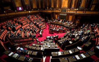 LÕaula durante le dichiarazioni di voto sulla fiducia al decreto aiuti al Senato, Roma, 14 luglio 2022. ANSA/ANGELO CARCONI