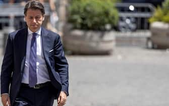 M5s leader Giuseppe Conte  exits Palazzo Chigi after meeting with Prime Minister Mario Draghi, Rome, Italy, 06 July 2022.
ANSA/MASSIMO PERCOSSI