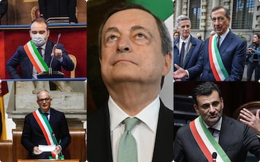 Sindaci e il presidente del Consiglio Mario Draghi