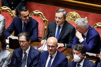 Italy's Prime Minister Mario Draghi attends a Senate session on a confidence vote on his government, Rome 20 July 2022.
ANSA/FABIO FRUSTACI