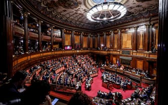 Italy's Prime Minister Mario Draghi addresses a Senate session on a confidence vote on his government, Rome, Italy, 20 July 2022ANSA/FABIO FRUSTACI