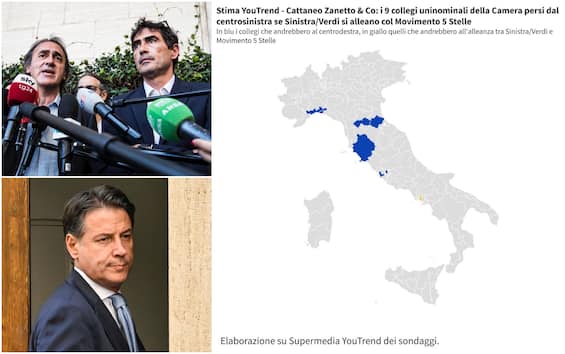 Elections, with the Si-Verdi and M5S alliance the center-left would lose 14 single-member seats