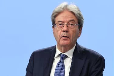 EU commissioner for Economy Paolo Gentiloni speaks during a press conference at the EU headquarters in Brussels on July 14, 2022. - The European Commission on Thursday lowered its growth forecasts for the euro zone for 2022 and 2023, to 2.6% and 1.4% respectively, against 2.7% and 2.3% expected so far, due to the growing impact of the war in Ukraine. (Photo by FranÃ§ois WALSCHAERTS / AFP) (Photo by FRANCOIS WALSCHAERTS/AFP via Getty Images)
