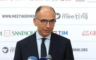 Il Segretario del Pd Enrico Letta al meeting di Rimini, 23 Agosto 2022. ANSA/GENNARI