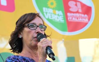 Ilaria Cucchi nel corso della chiusura della campagna elettorale di Verdi e Sinistra Italiana a Roma, 22 settembre 2022.   ANSA/MAURIZIO BRAMBATTI