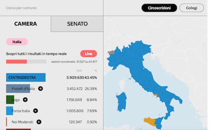 Elezioni, la mappa interattiva dei risultati