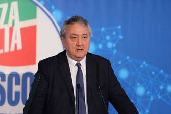 NAPLES, ITALY - 2022/05/21: Paolo Barelli, member of the political party "Forza Italia", during a political convention in Naples. (Photo by Marco Cantile/LightRocket via Getty Images)