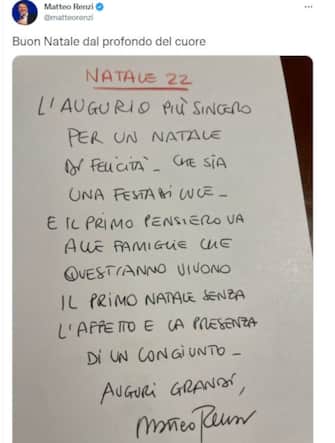 Il messaggio di auguri di Matteo Renzi