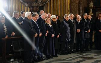 Un momento nella chiesa di Santia Apostoli durante il funerale di Franco Frattini, Roma, 27 Dicembre 2022. ANSA/GIUSEPPE LAMI
                              