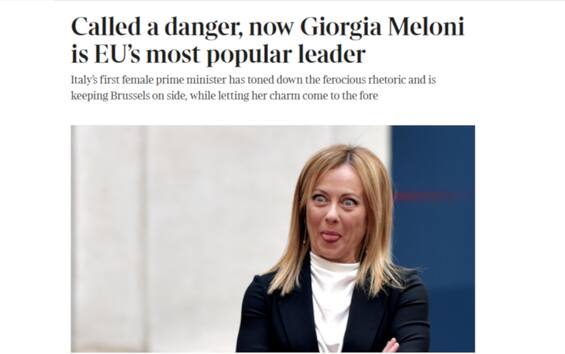 Giorgia Meloni, the Times dedicates an article to her: from “danger” to “most popular EU leader”