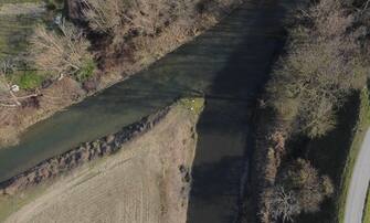 Secca del fiume Po a causa della siccita', Cremona 21 febbraio 2023. Ansa/Salvo Liuzzi