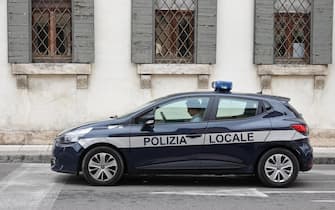 Local police car (Polizia locale) in Verona, Italy,  August 2019