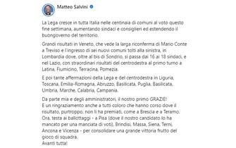 Il post di Salvini