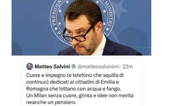 Emilia-Romagna and Milan in the same tweet, controversy over Salvini’s (deleted) post